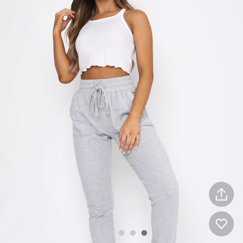 White Fox grey joggers NWT